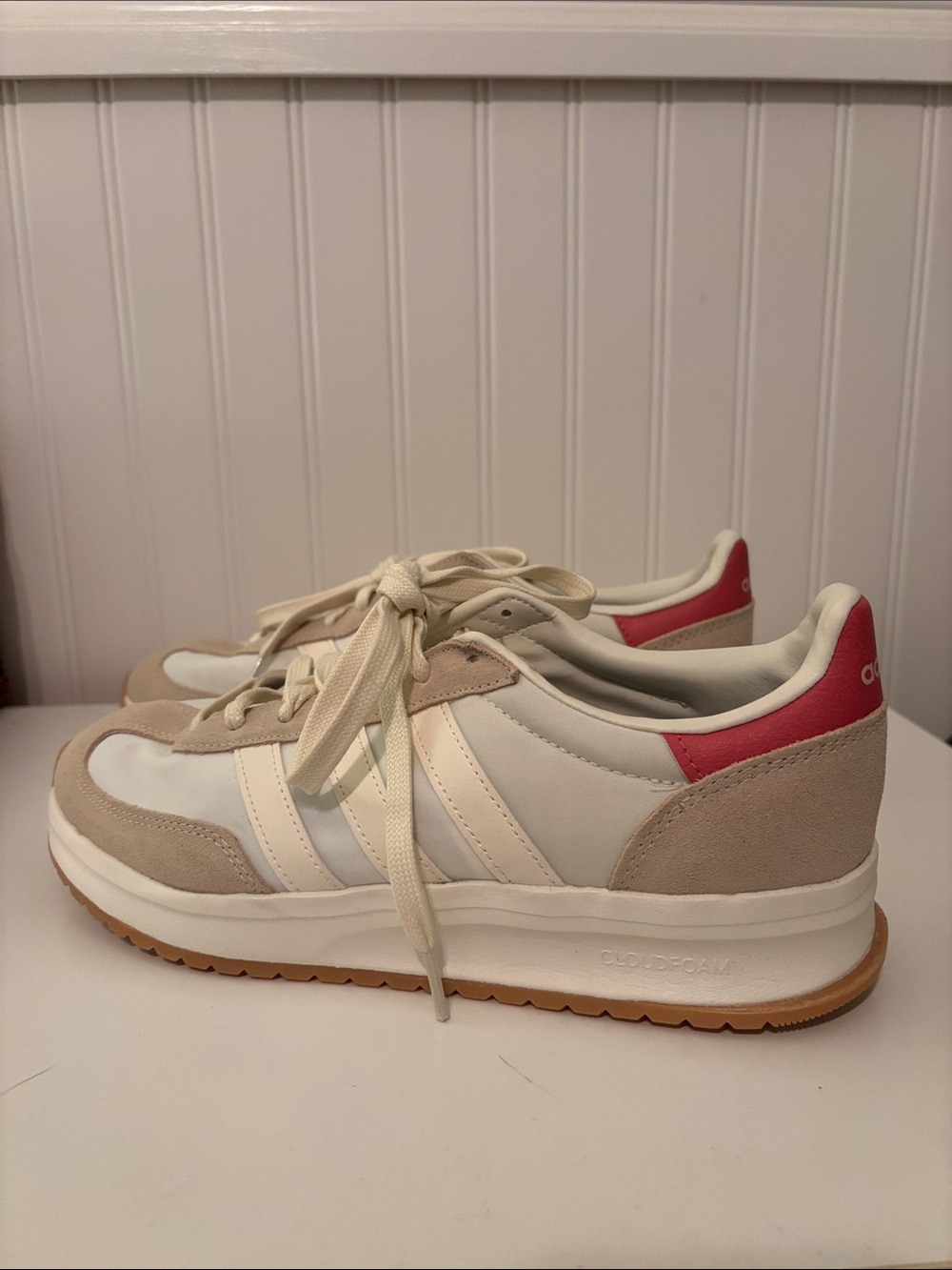 Cream & Coral Sneakers
